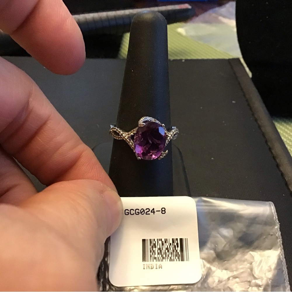 JTV Oval Amethyst Silver Ring